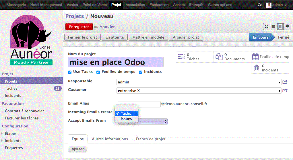 Odoo text and image block